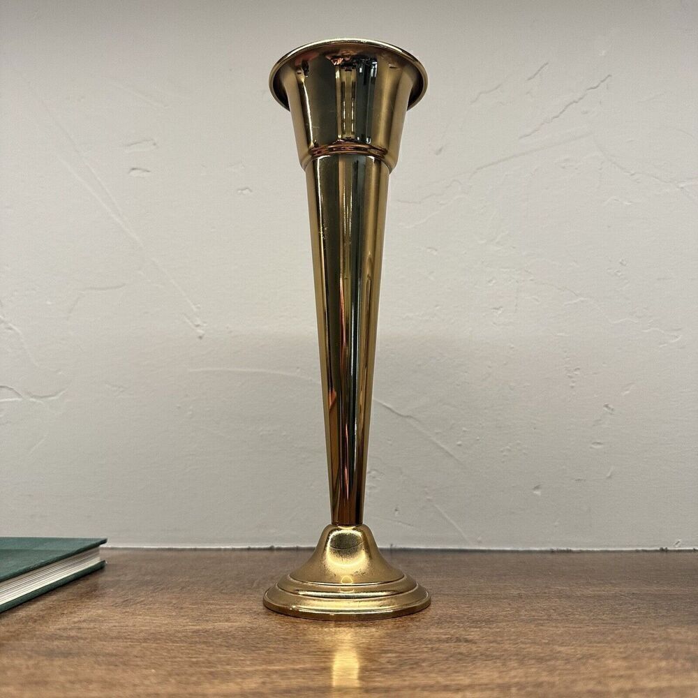 Vintage Gorham Giftware L51 Brass / Copper Vase 7.5"H x2.5"D